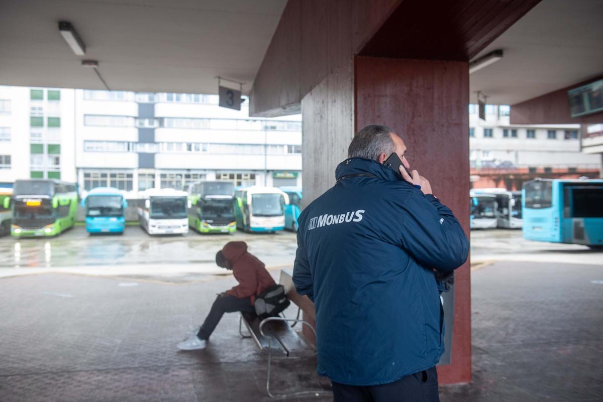 Huelga del transporte interurbano: otro día con los buses parados en la estación de A Coruña