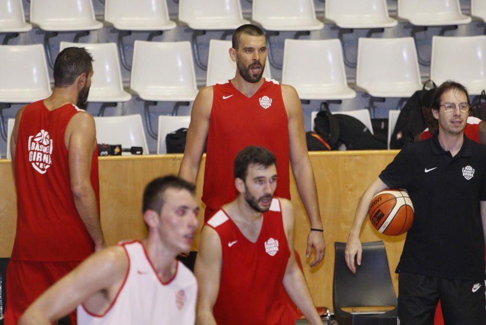 Entrenament del Bàsquet Girona a Fontajau