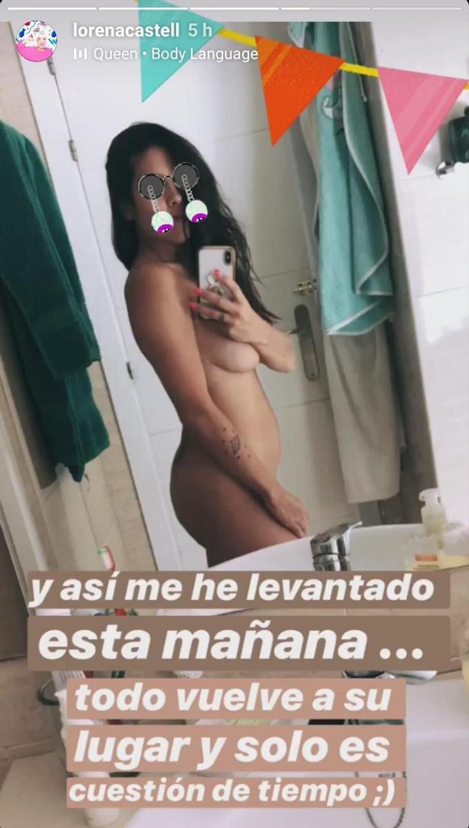 Lorena Castell, selfie desnuda en el baño