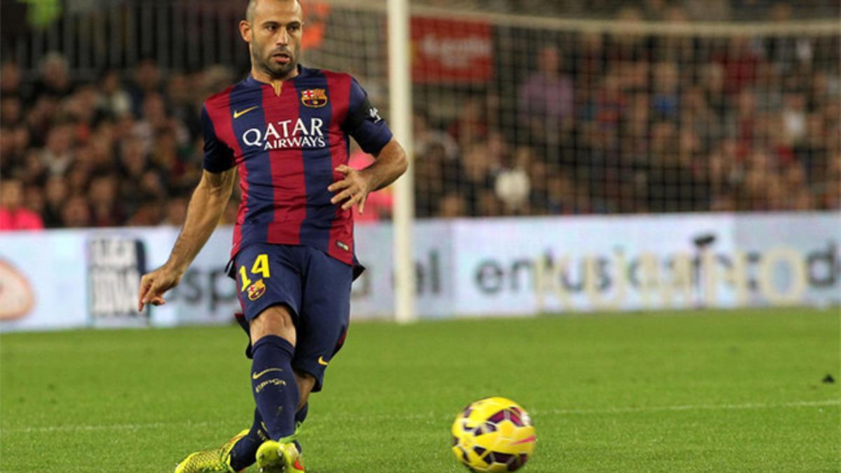 Javier Mascherano durante el Barça-Celta