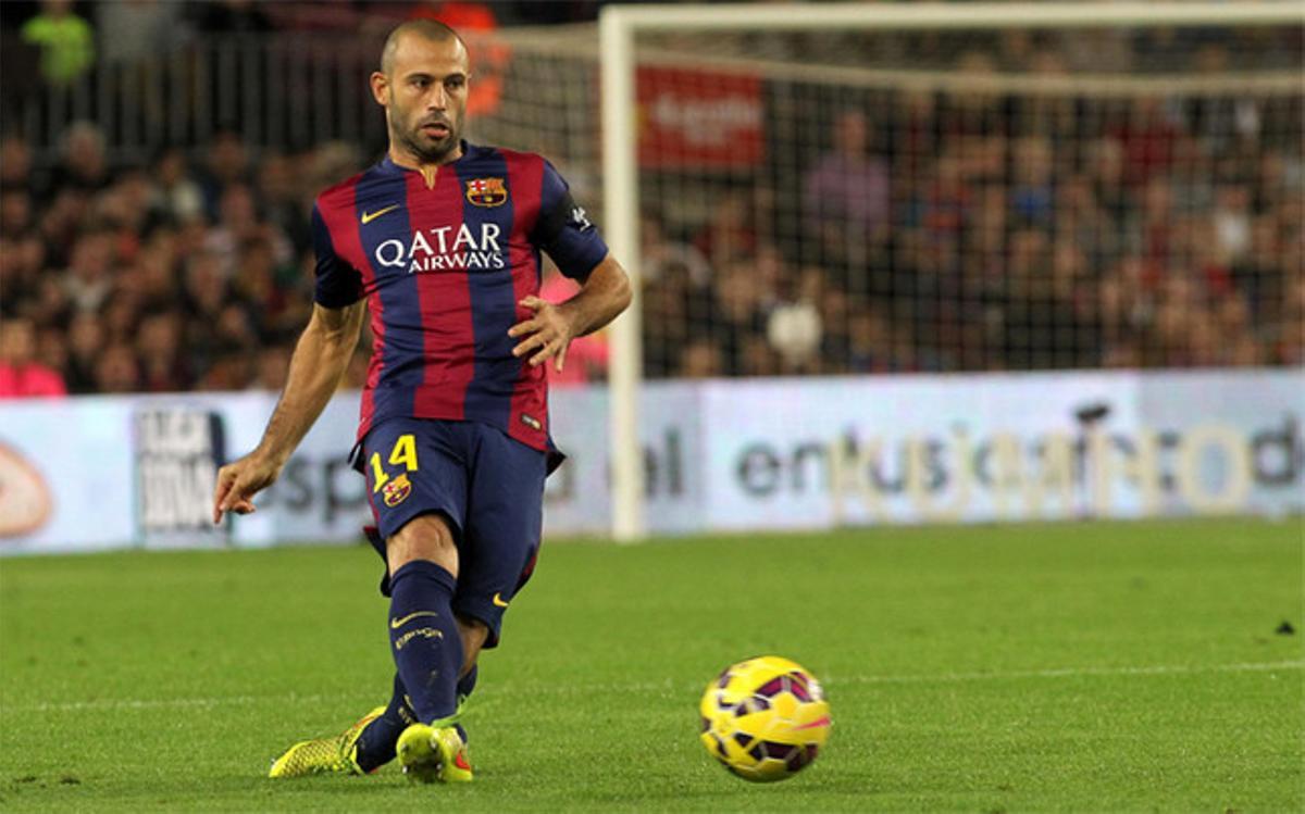 Javier Mascherano durante el Barça-Celta