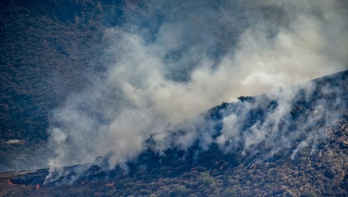 TEJEDA. Incendio en La Cumbre, vista desde el Bentayga cuenca de Tejeda.  | 11/08/2019 | Fotógrafo: José Pérez Curbelo