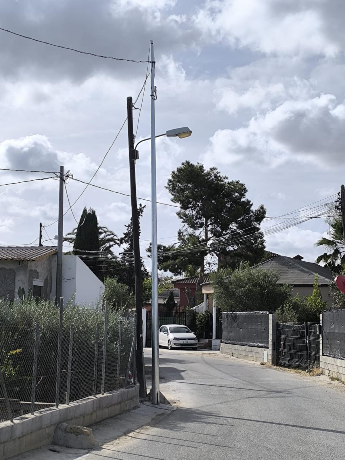 Una de las intervenciones en el alumbrado de pedanías