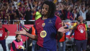 Jules Koundé, después de celebrar el gol decisivo en la final de la Copa del Rey.