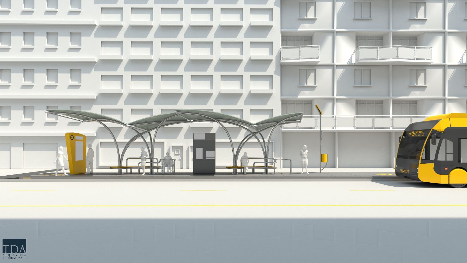 Este es el diseño de las 36 paradas de la MetroGuagua