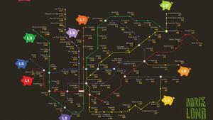 Mapa de la desigualtat a Barcelona sobre la xarxa de metro