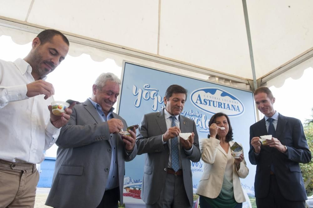 Visita de Javier Fernández a las instalaciones de Central Lechera Asturiana