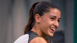 Jana Fernández, en un entrenamiento de pretemporada