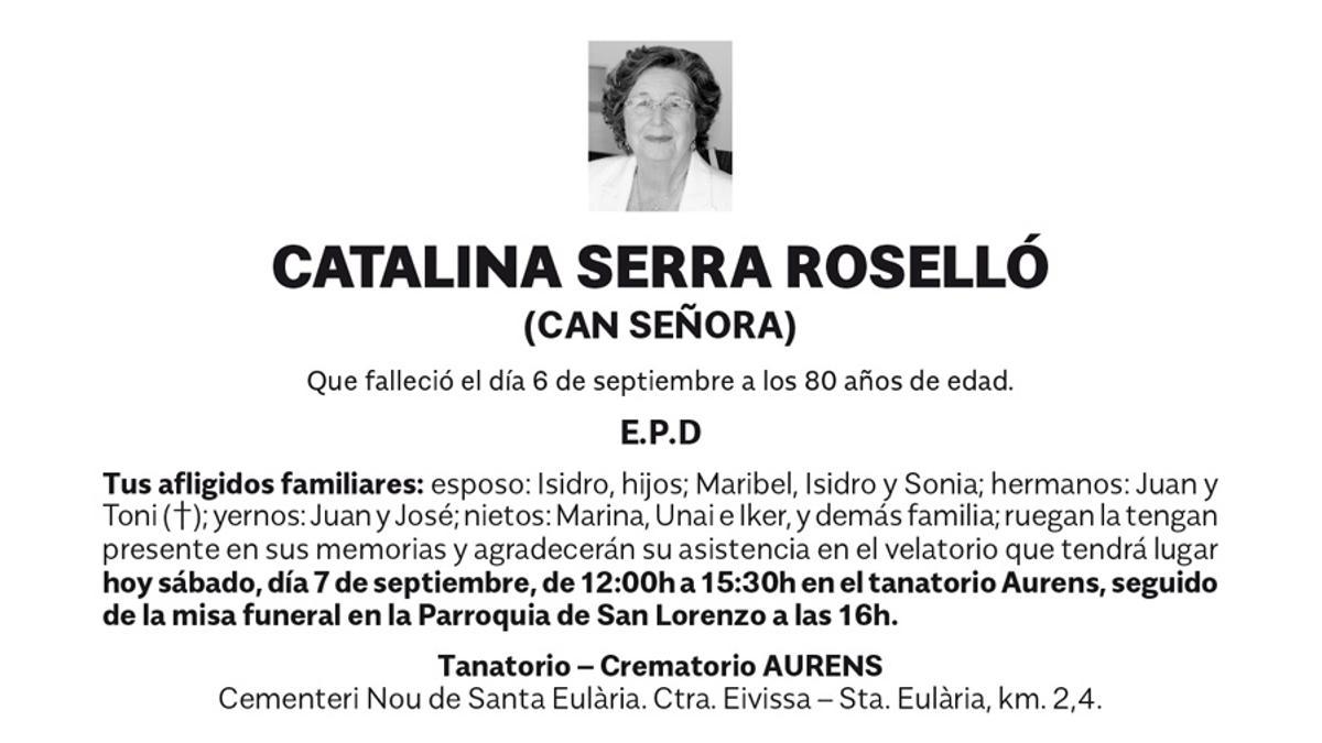 Esquela Catalina Serra Roselló