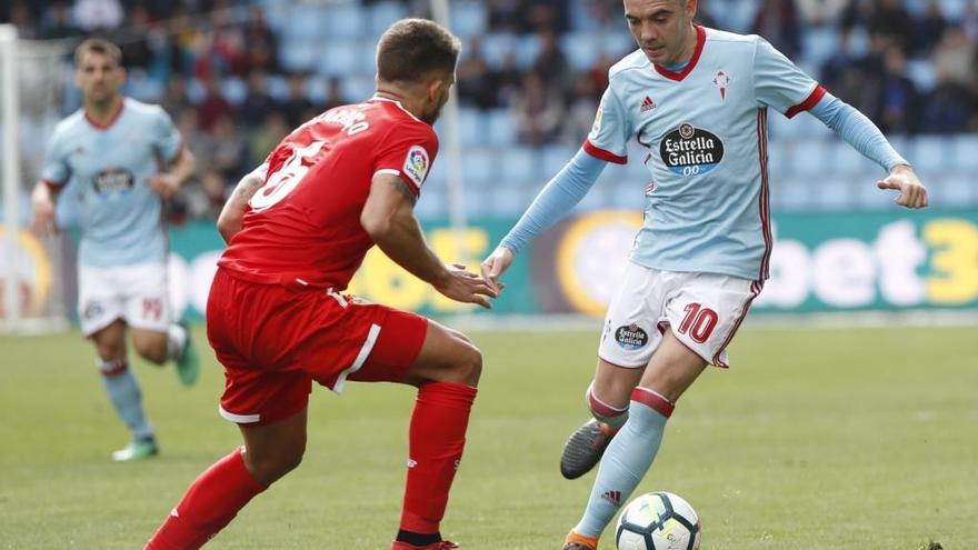 Iago Aspas durante el encuentro ante el Sevilla // R. Grobas