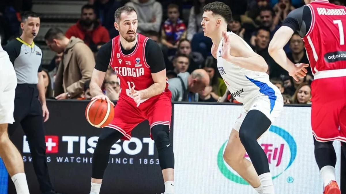 Korsantia, en un partit de la selecció georgiana