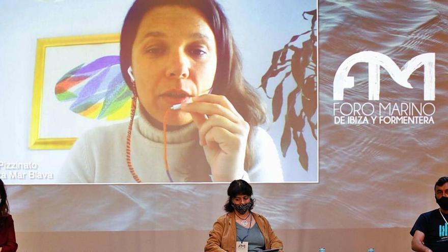 Sara Pizzinato, de Alianza Mar Blava, interviene por videoconferencia.