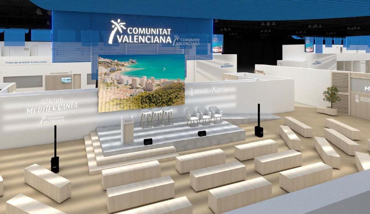 Plaza central del estand de la Comunitat Valenciana.