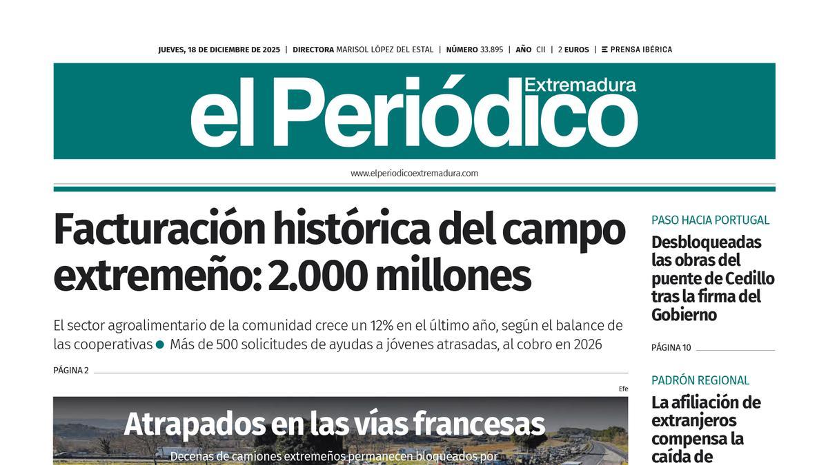 Consulta la portada correspondiente al día 18 de diciembre de 2025