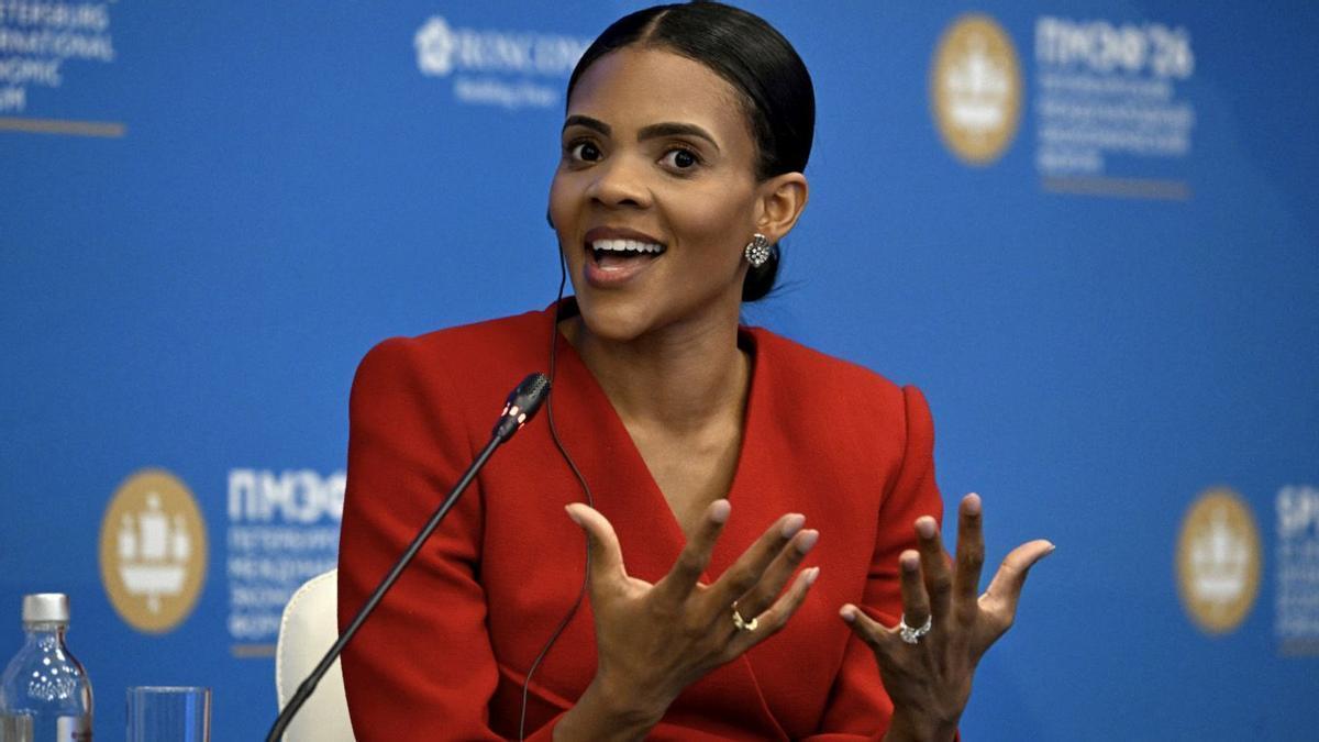 La comentarista d’ultradreta dels EUA, Candace Owens, durant el recent fòrum de Sant Petersburg.
