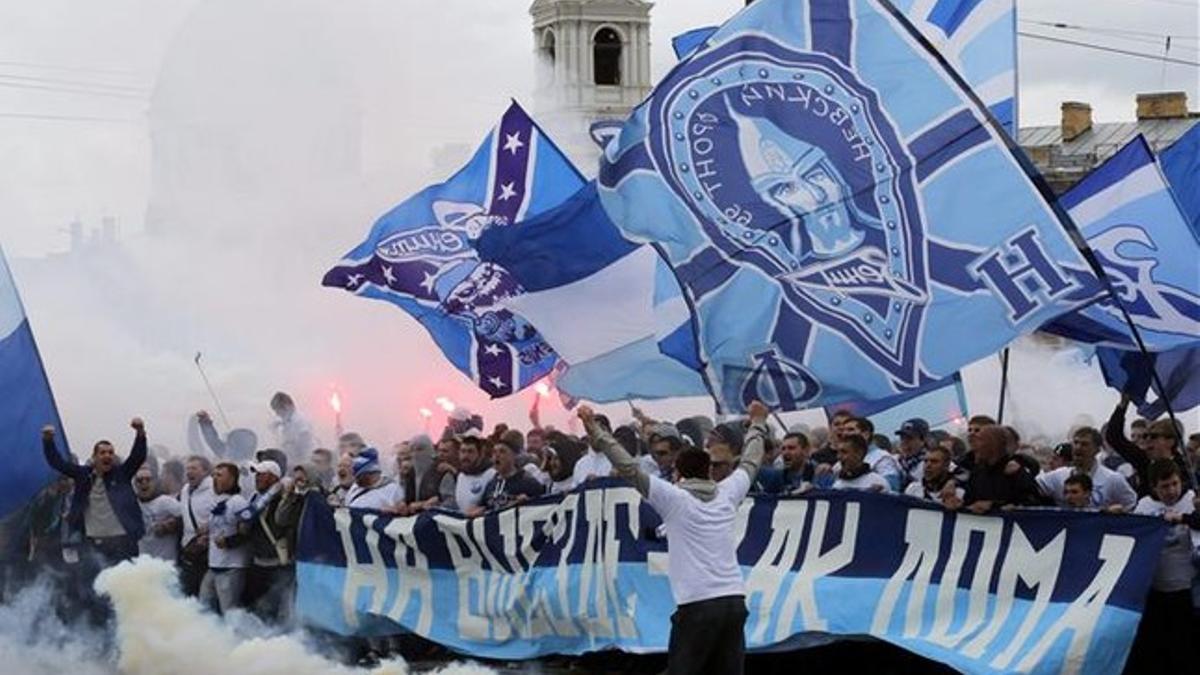 La afición del Zenit celebró el título