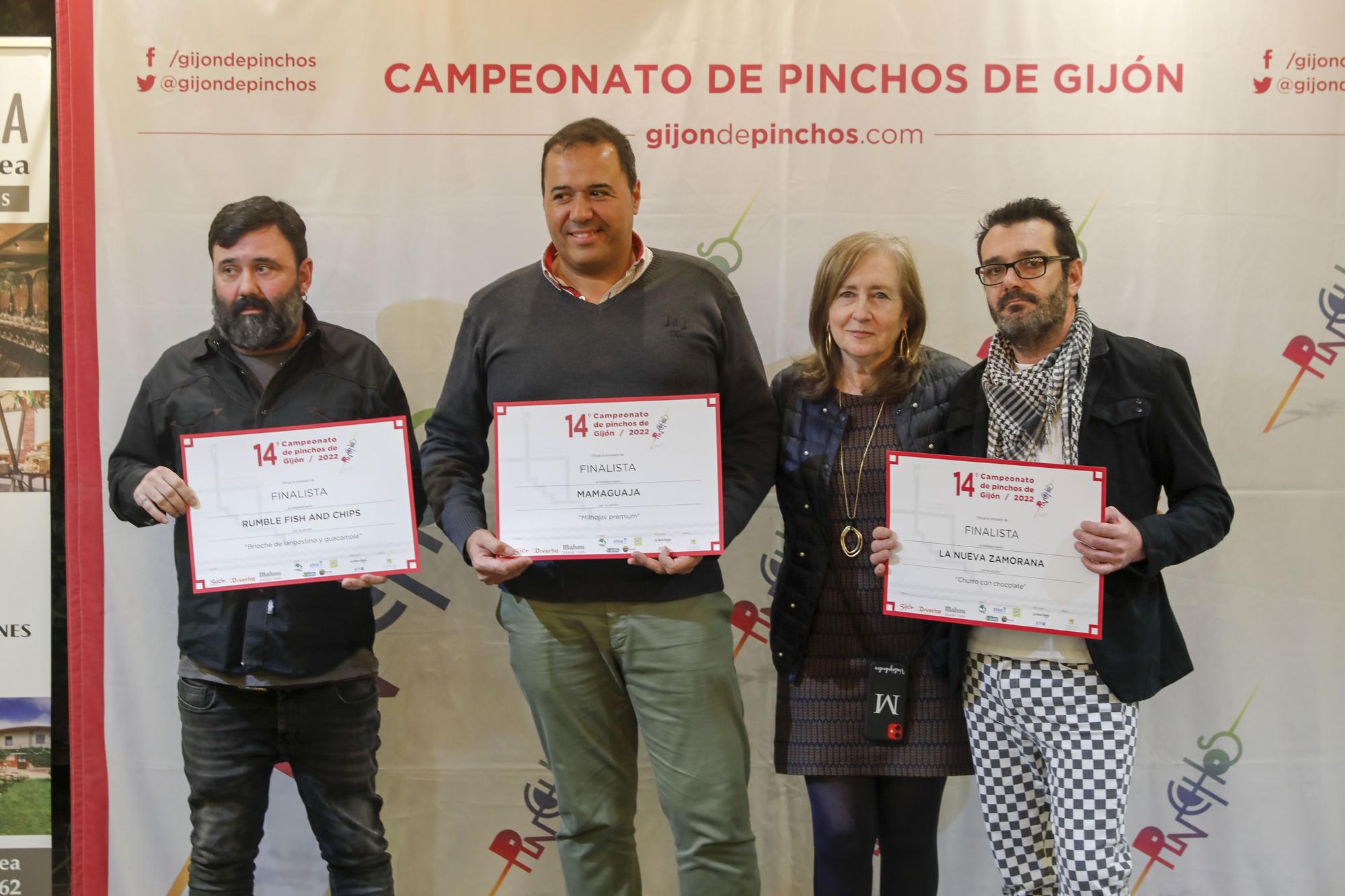 EN IMÁGENES: Entrega de los galardones del Campeonato de Pinchos de Gijón