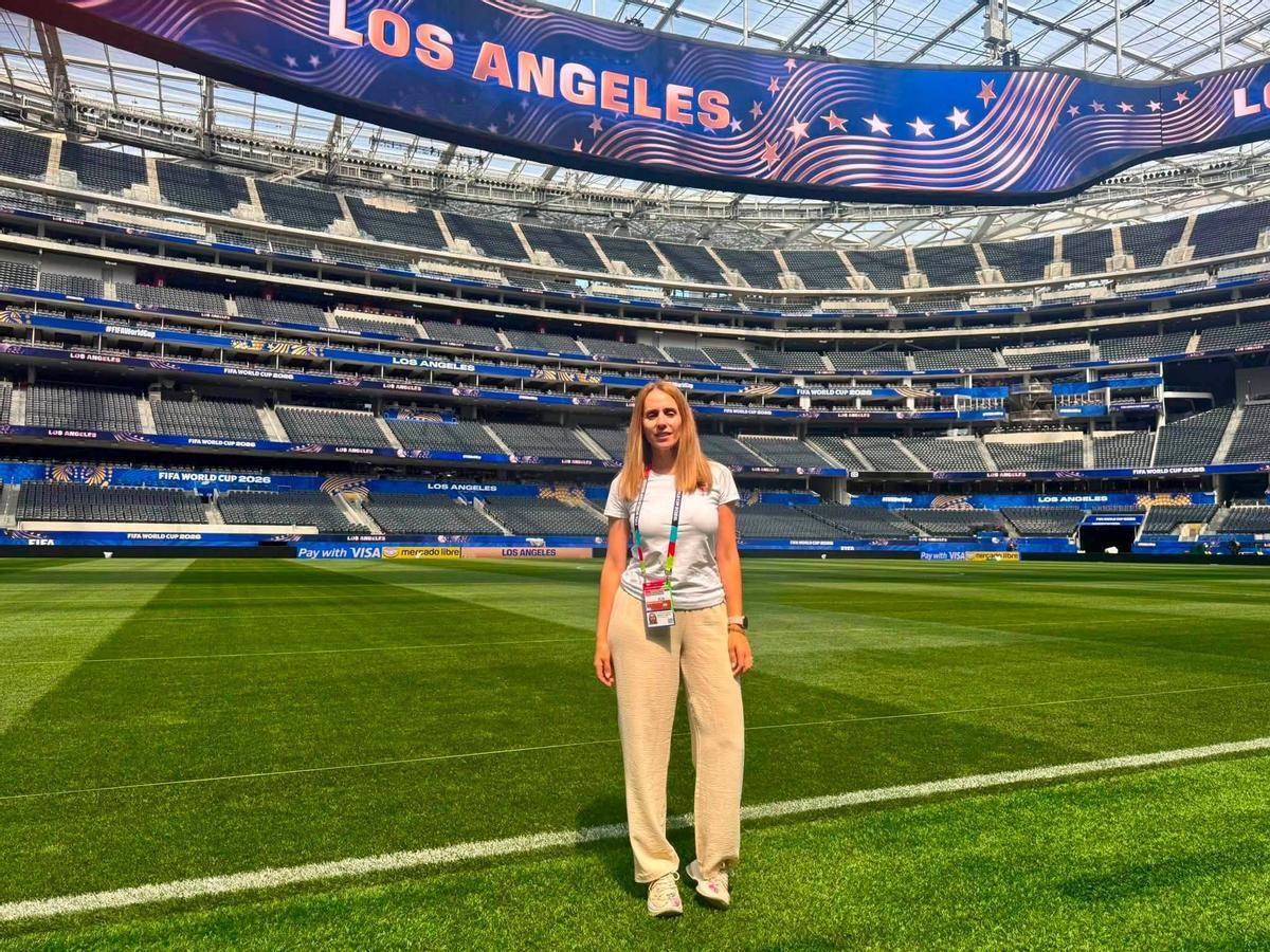 María José Caleya en el estadio Los Ángeles.