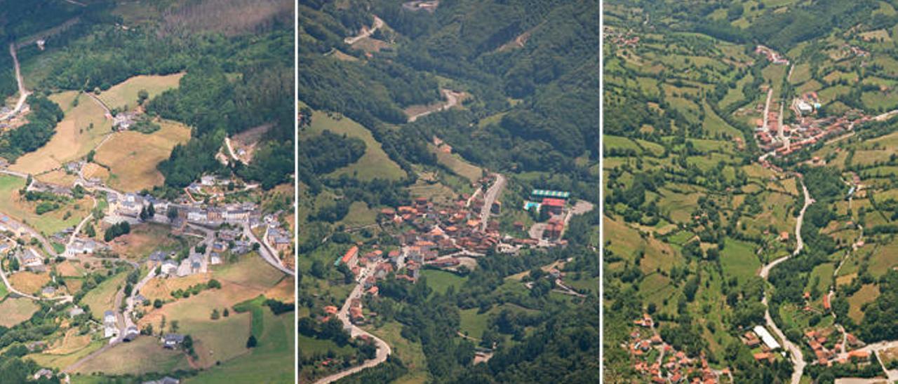 Vista aérea de Villanueva de Oscos, Quirós y Teverga. | MRW FOTOGRAFÍA AÉREA