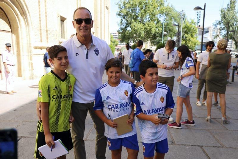 El Real Zaragoza en la Basílica del Pilar y en el Ayuntamiento de Zaragoza