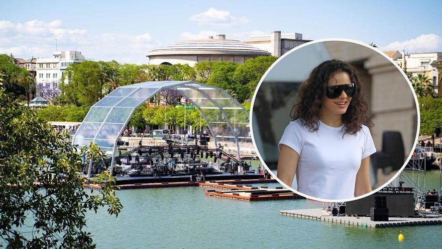 Todos los detalles de la actuación de Rosalía en Sevilla: escenario sobre el río, entrada acotada y una sola canción