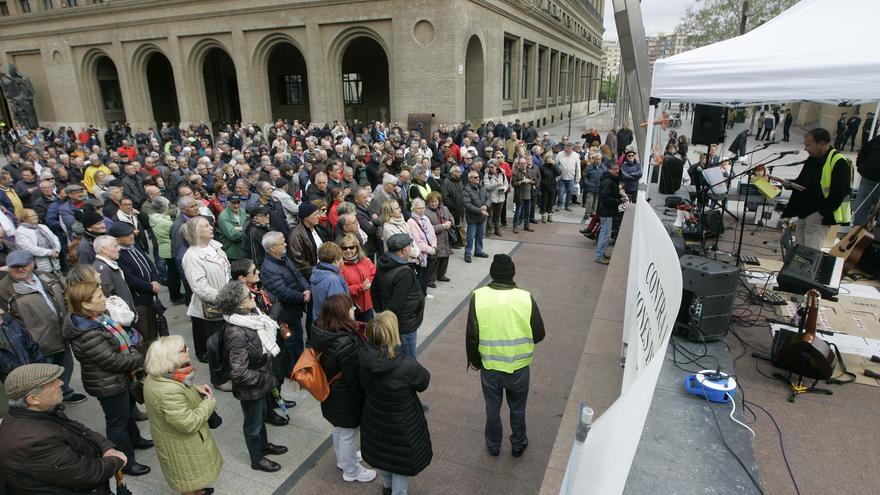 Manifestación de pensionistas aragoneses en 2018.