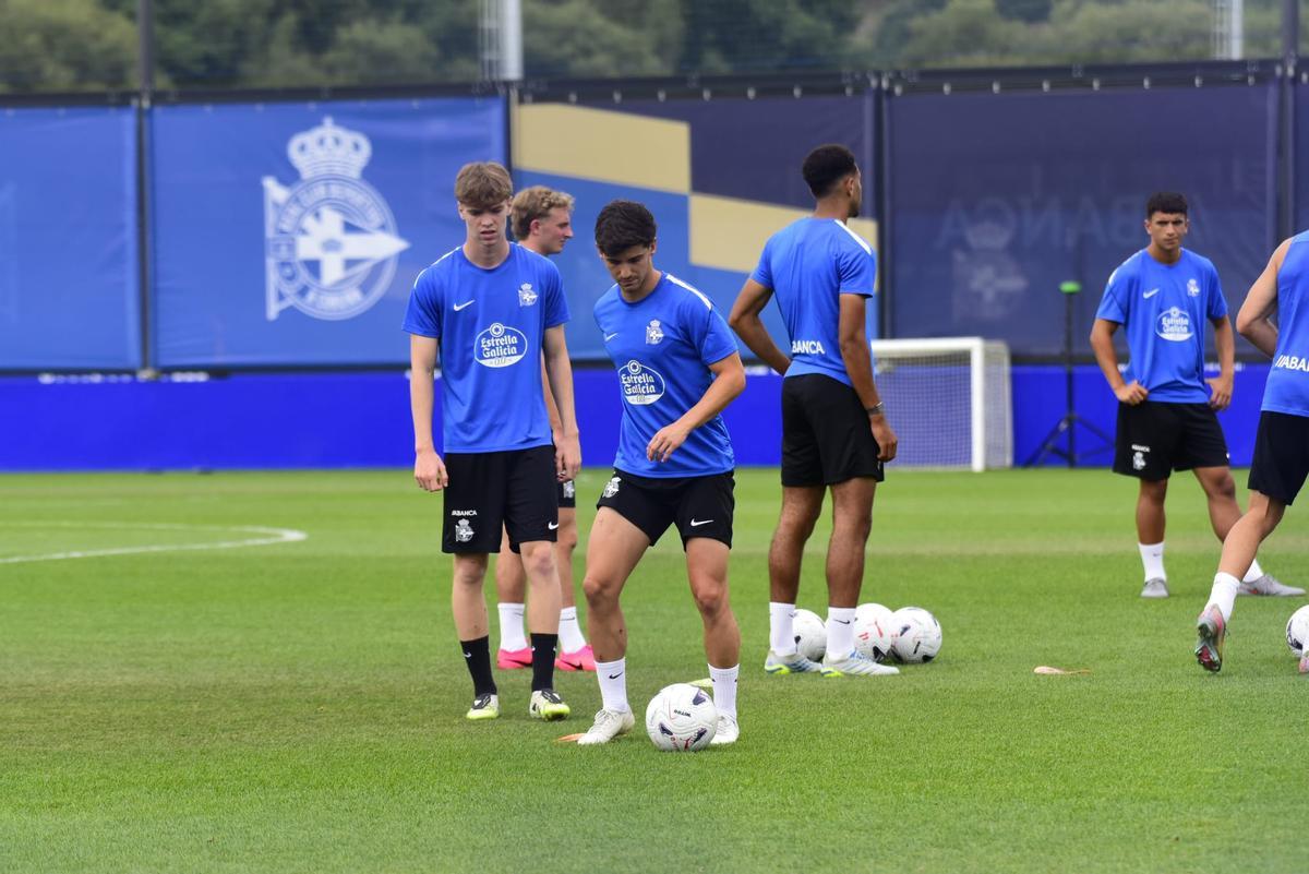 Entrenamiento del Dépor en Abegondo en la tercera semana de pretemporada
