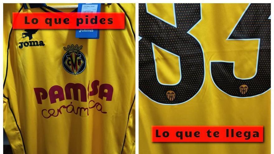 llarreal con escudo del Valencia: esto es lo que te llega cuando compras en una web no oficial