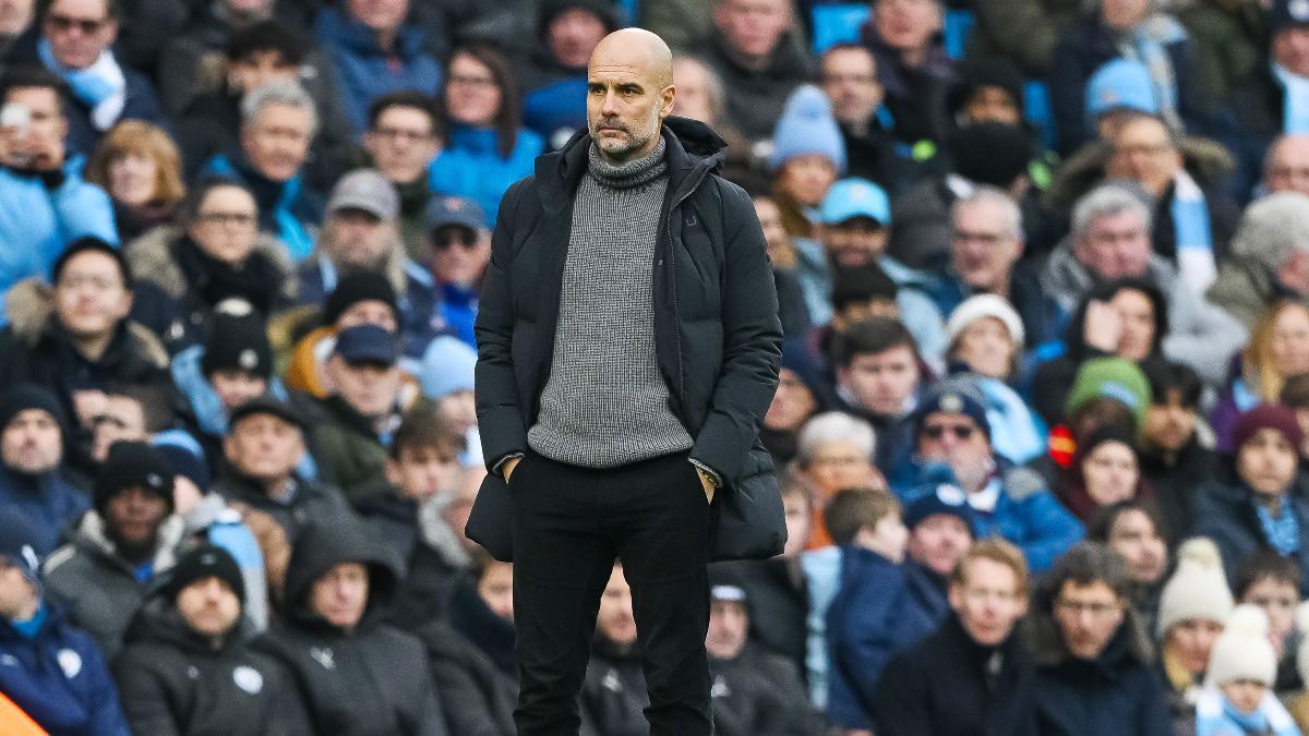 Pep Guardiola durante el partido de Premier frente al Wolverhampton