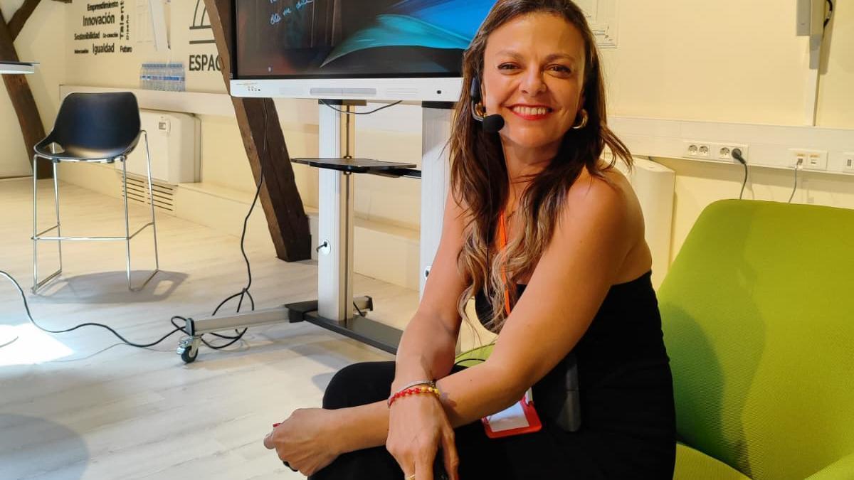Myriam Marcos antes de comenzar la charla de este martes.