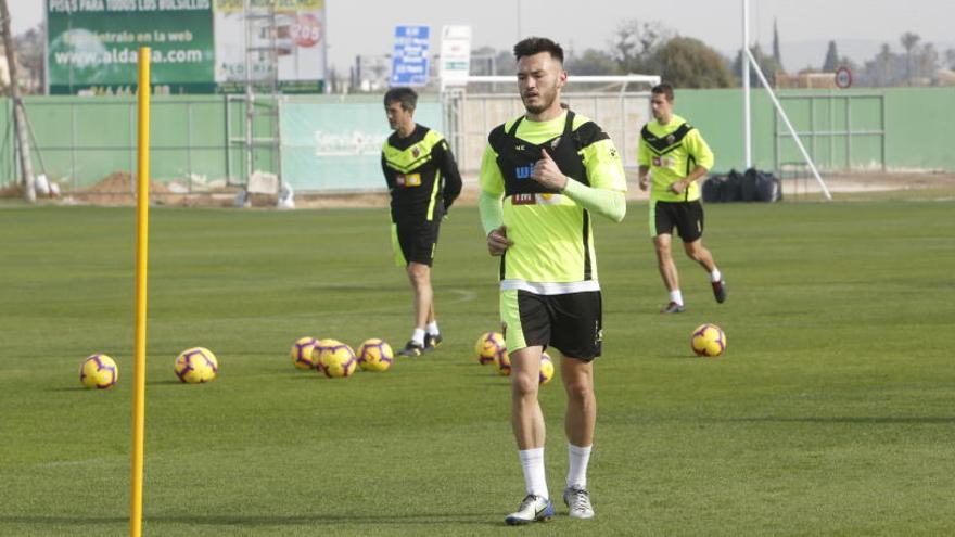 Josan, esta mañana, durante el entrenamiento en el anexo