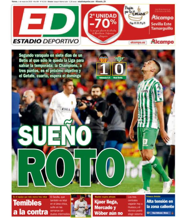 Portada ESTADIO DEPORTIVO viernes 1 marzo 2019