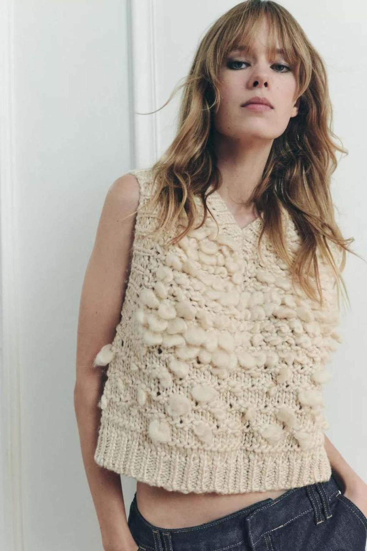 Chaleco con textura de Zara