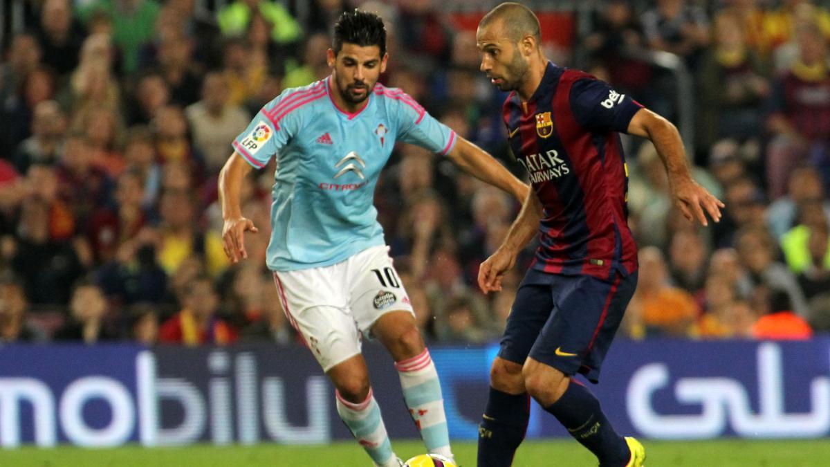 Nolito, con el Celta, contra el FC Barcelona