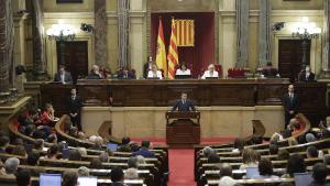 El pleno del Parlament, reunido durante el debate de política general