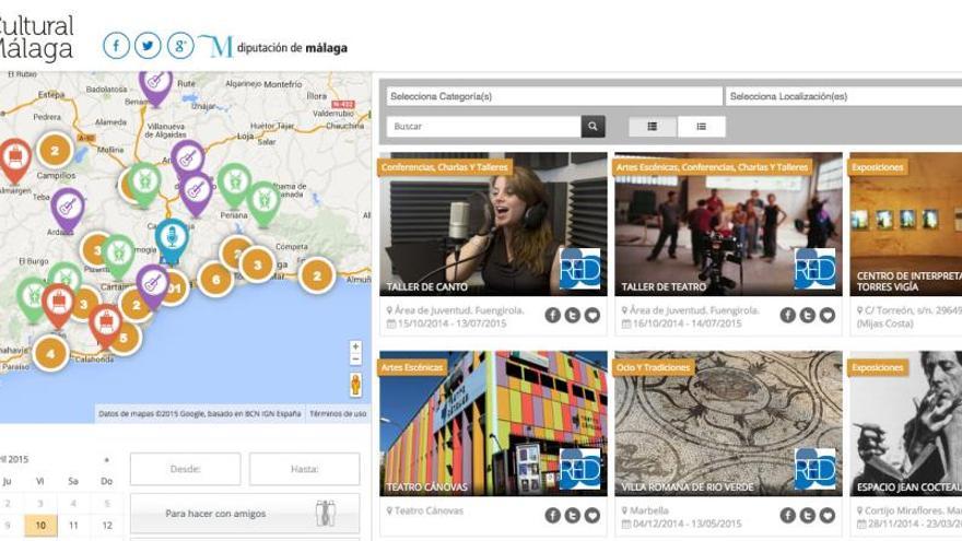 Pantallazo de la edición web de Red Cultural Málaga.