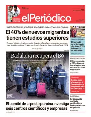 La portada de EL PERIÓDICO del 18 de diciembre de 2025