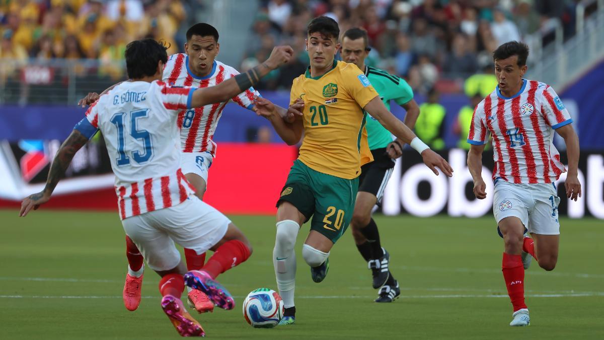 Volpato, durante el partido ante Paraguay