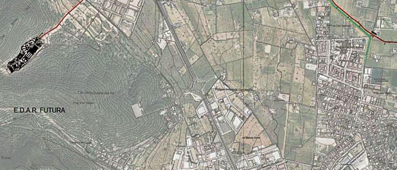 Mapa del trazado de la futura canalización