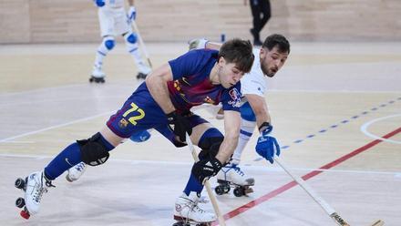 FC Barcelona vs Trissino (Hòquei) Foto: Dani Barbeito Palau Blaugrana Copa de europa. eloi cervera. barça . trissino. liga campeones 2025/2026 barça . trissino. accion. palau blaugrana
