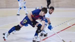 FC Barcelona vs Trissino (Hòquei) Foto: Dani Barbeito Palau Blaugrana Copa de europa. eloi cervera. barça . trissino. liga campeones 2025/2026 barça . trissino. accion. palau blaugrana