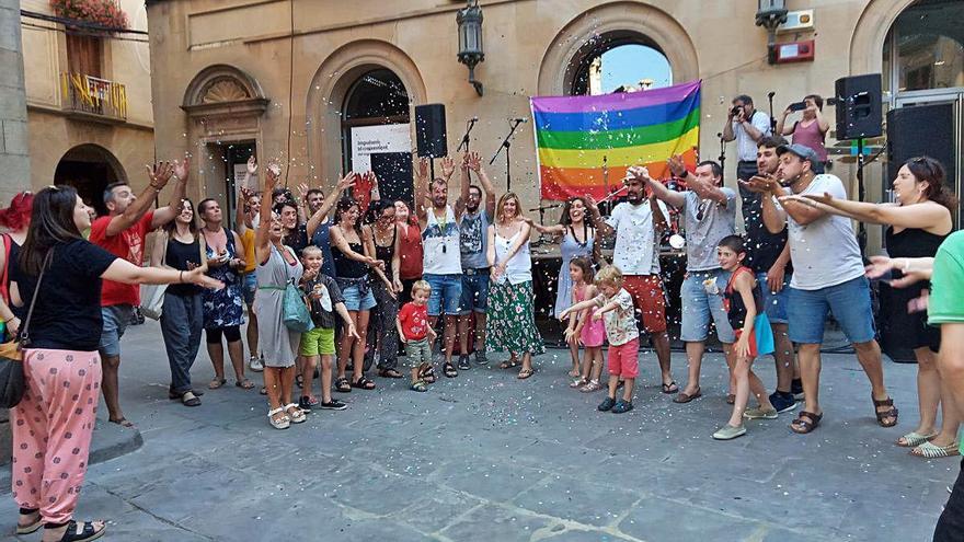 Un dels actes que es van fer el dia de l&#039;alliberament LGBTI a Solsona