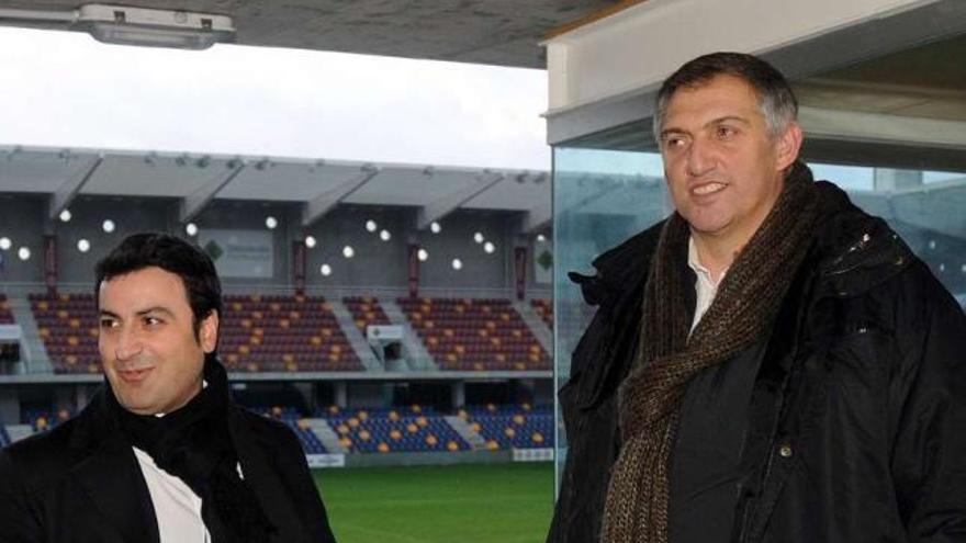 Artur Tamazian y Fran Crujeiras, en el Estadio de Pasarón. // Rafa Vázquez