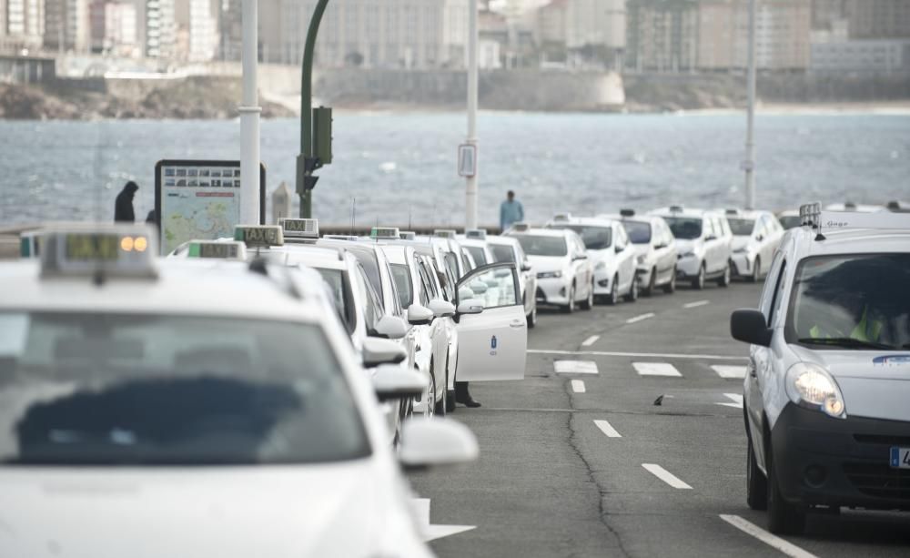 Huelga del sector del taxi en A Coruña