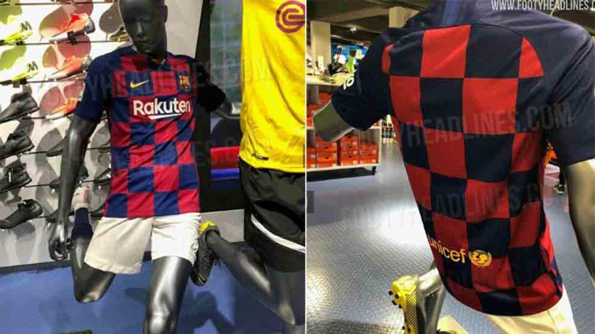 Dos imágenes de la nueva equipación del Barcelona 2019 / 2020