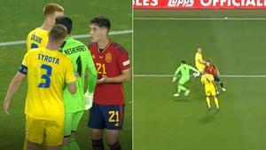 La secuencia del gol anulado a España en el Europeo Sub21