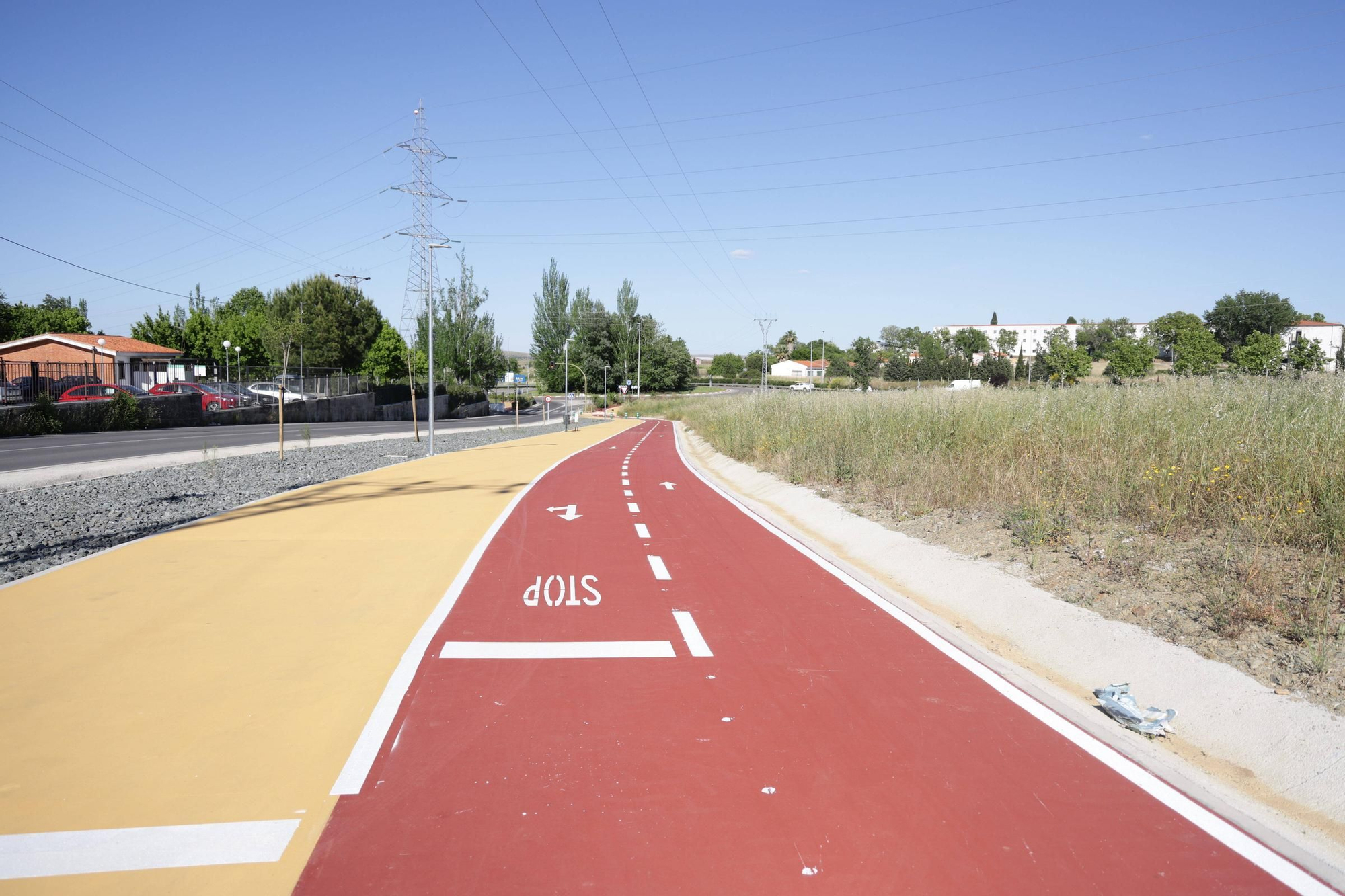 Así es el nuevo carril bici de Cáceres