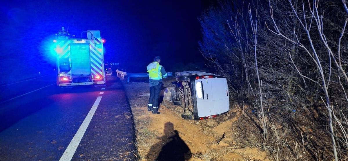 Imagen del accidente mortal en Gea de Albarracín esta pasada madrugada
