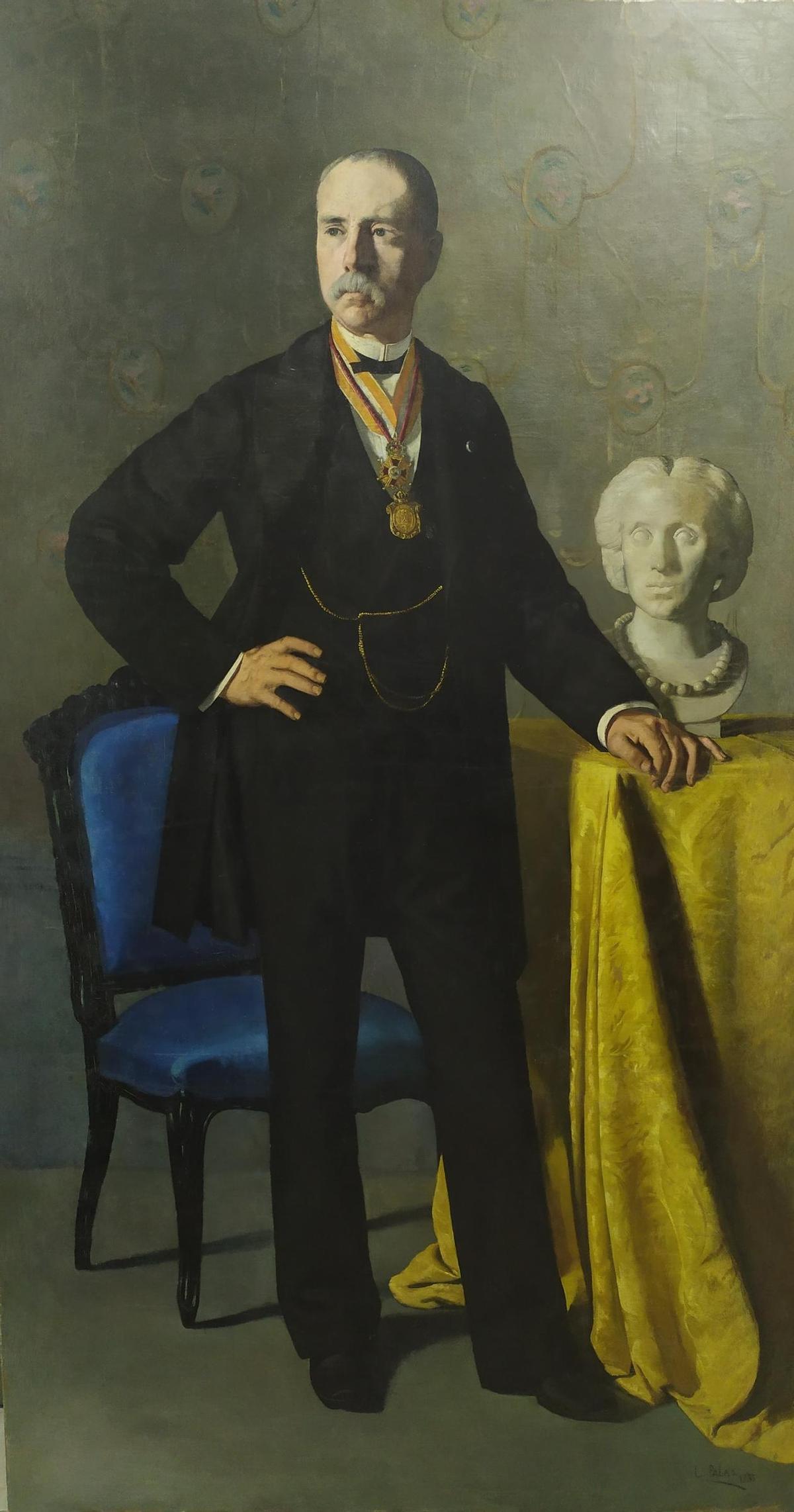 Retrato de Antonio Palao Marco, pintado por su hijo Luis en 1885 que se conserva en la Casa Municipal de Cultura de Yecla.