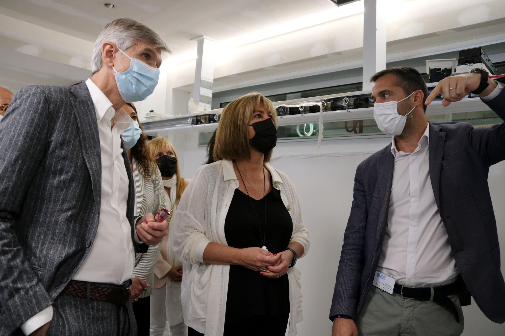 Marín y Argimon, en una visita a las obras del Hospital General de L'Hospitalet.